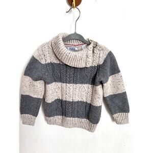 Okaidi Boys Sweater 3Y 98cm Striped Knit Pullover